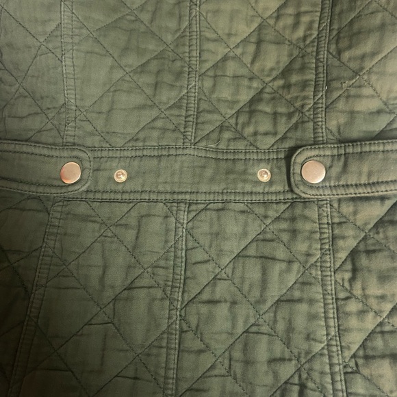 J. Crew Green Quilted Downtown Women’s Utility Jacket with Gold Accents - Picture 9 of 16